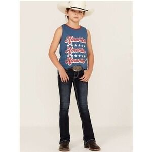 Rock and‎ Roll Denim Girls Navy America Graphic Tank Top size M- RRGT20RZM2